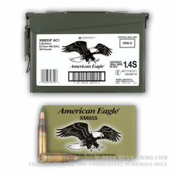 420 Rounds of 5.56x45 XM855 Ammo by Federal Packed in Military Ammo Can - 62gr FMJ