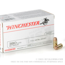 500 Rounds of .380 ACP Ammo by Winchester - 95gr FMJ