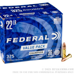 3250 Rounds of .22 LR Ammo by Federal Champion - 36gr CPHP