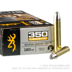 20 Rounds of .350 Legend Ammo by Browning Silver Series - 180gr SP