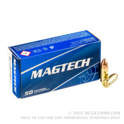 1000 Rounds of 9mm Ammo by Magtech - 124gr FMJ