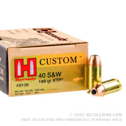 200 Rounds of .40 S&W Ammo by Hornady - 180gr JHP