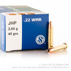 1500 Rounds of .22 WMR Ammo by Sellier & Bellot - 40gr JHP