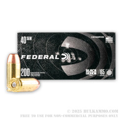 800 Rounds of .40 S&W Ammo by Federal Black Pack - 165gr FMJ