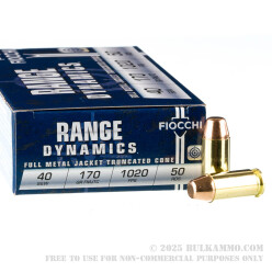 50 Rounds of .40 S&W Ammo by Fiocchi - 170gr FMJ