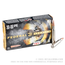 200 Rounds of 30-06 Springfield Ammo by Federal - 165gr TSX