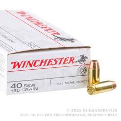 50 Rounds of .40 S&W Ammo by Winchester - 165gr FMJ