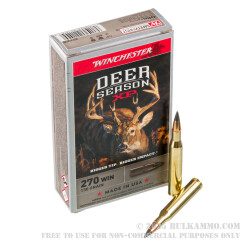 20 Rounds of .270 Win Ammo by Winchester Deer Season XP - 130gr Polymer Tipped