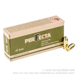 45 ACP - 230 gr FMJ - Fiocchi Perfecta - 50 Rounds