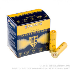 250 Rounds of 20ga Ammo by Fiocchi - 7/8 ounce #7 1/2 shot