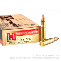 6.8 Remington SPC  - 110 gr Vmax - Hornady - 20 Rounds