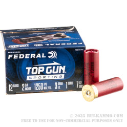 25 Rounds of 12ga Ammo by Federal Top Gun - 1 ounce #7 1/2 shot