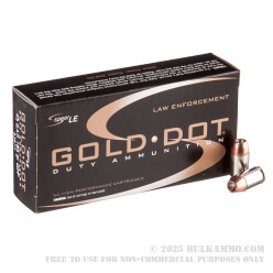 50 Rounds of .45 GAP Ammo by Speer Gold Dot - 185gr JHP