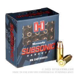 250 Rounds of 9mm Ammo by Hornady Subsonic - 147gr XTP JHP