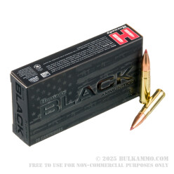 20 Rounds of .300 AAC Blackout Ammo by Hornady BLACK - 110gr NTX