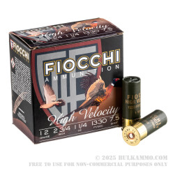 25 Rounds of 12ga Ammo by Fiocchi High Velocity - 2 3/4" 1 1/4 ounce #7 1/2 shot