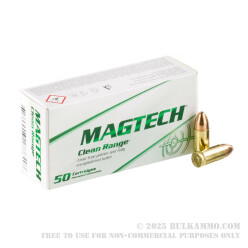 50 Rounds of 9mm Ammo by Magtech Clean Range - 124gr FEB 