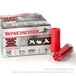 250 Rounds of 12ga Ammo by Winchester - 1 ounce #6 lead shot