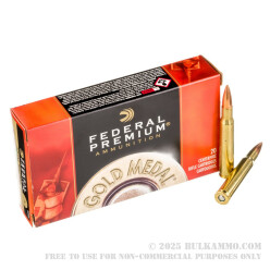 20 Rounds of 30-06 Springfield Ammo by Federal - 168gr HPBT MatchKing