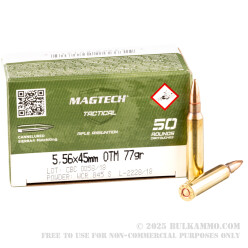 1000 Rounds of 5.56x45 Ammo by Magtech - 77gr HPBT Cannelured MatchKing