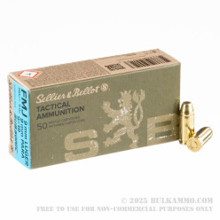 1000 Rounds of 9mm Subsonic Ammo by Sellier & Bellot - 140gr FMJ