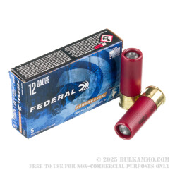 5 Rounds of 12ga Ammo by Federal Power Shok - 1 1/4 ounce - Rifled Slug Hollow Point