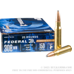 20 Rounds of .308 Win Ammo by Federal - 150gr SP