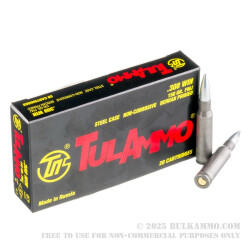 20 Rounds of .308 Win Ammo by Tula - 150gr FMJ