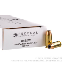 1000 Rounds of .40 S&W Ammo by Federal - 155gr JHP