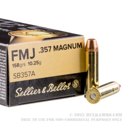 50 Rounds of .357 Mag Ammo by Sellier & Bellot - 158gr FMJ