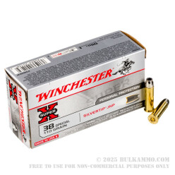 50 Rounds of .38 Spl Ammo by Winchester - 110gr JHP