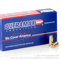 50 Rounds of .380 ACP Ammo by Ultramax Remanufactured - 95gr FMJ