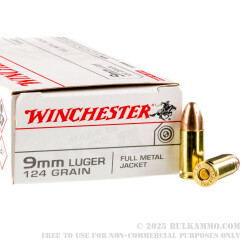 500  Rounds of 9mm Ammo by Winchester - 124gr FMJ