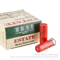 25 Rounds of 12ga Ammo by Estate Cartridge - 2 3/4" 1 1/8 ounce #7 1/2 shot