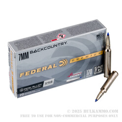 20 Rounds of 7mm Backcountry Ammo by Federal - 170gr Terminal Ascent