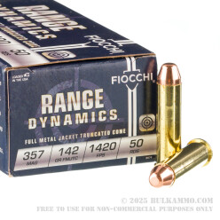 1000 Rounds of .357 Mag Ammo by Fiocchi - 142gr FMJTC