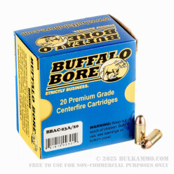 20 Rounds of .40 S&W + P Ammo by Buffalo Bore - 155gr JHP