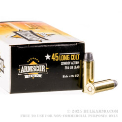 50 Rounds of .45 Long Colt Ammo by Armscor - 255gr LFN