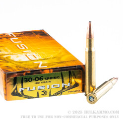 20 Rounds of 30-06 Springfield Ammo by Federal - 180gr Fusion