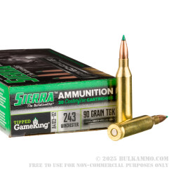 20 Rounds of .243 Win Ammo by Sierra - 90gr GameChanger