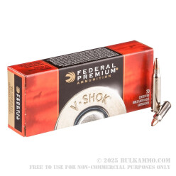 200 Rounds of .223 Ammo by Federal V-Shok - 43 Grain Speer TNT Green HP