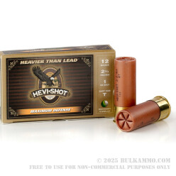 5 Rounds of 12ga 2-3/4" Ammo by Hevi-Shot Maximum Defense - 1 ounce T