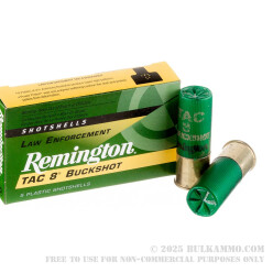 5 Rounds of 12ga Ammo by Remington Expess - 00 Buck - 8 Pellet