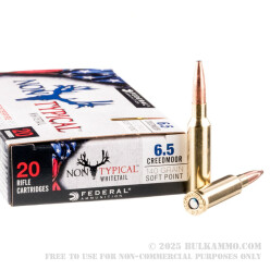 200 Rounds of 6.5 mm Creedmoor Ammo by Federal Non-Typical Whitetail - 140gr SP