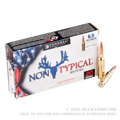 200 Rounds of 6.5 mm Creedmoor Ammo by Federal Non-Typical Whitetail - 140gr SP