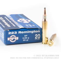 20 Rounds of .223 Ammo by Prvi Partizan - 55gr SP