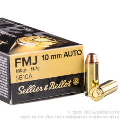 1000 Rounds of 10mm Ammo by Sellier & Bellot - 180gr FMJ