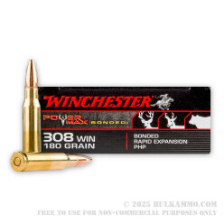 200 Rounds of .308 Win Ammo by Winchester Power Max Bonded - 180gr PHP