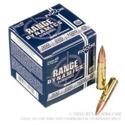 25 Rounds of 300 AAC Blackout Ammo by Fiocchi - 220gr HPBT MatchKing