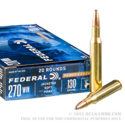 200 Rounds of .270 Win Ammo by Federal - 130gr SP